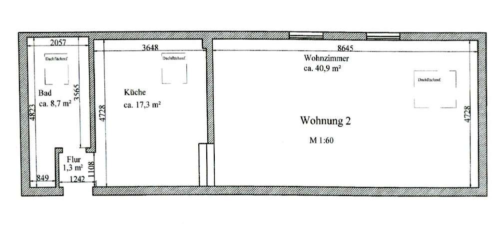 Grundriss Dachgeschosswohnung H�nfelden/ Nauheim