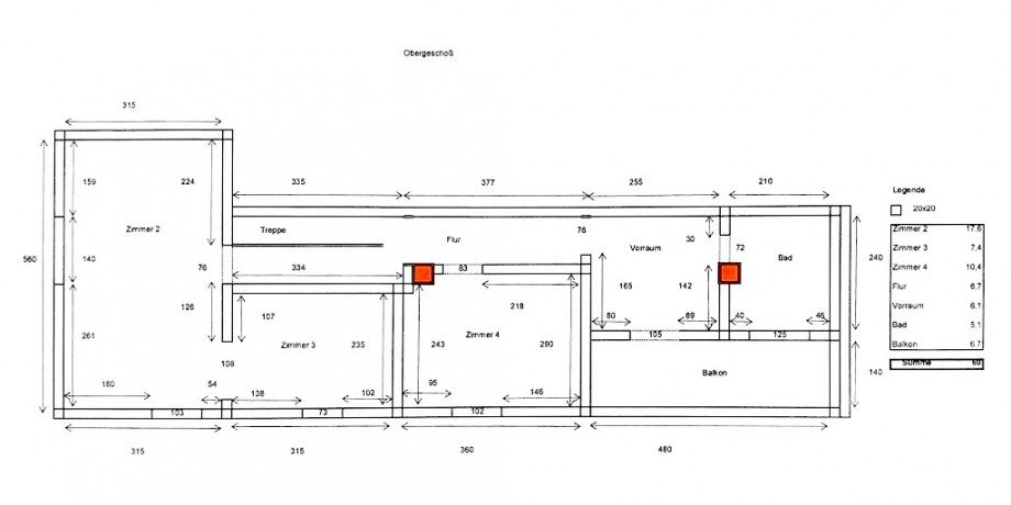 Grundriss OG Reiheneckhaus Selters