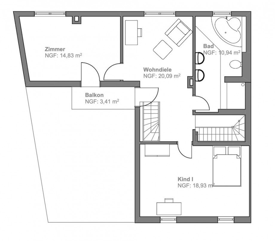 Grundriss OG Einfamilienhaus Selters