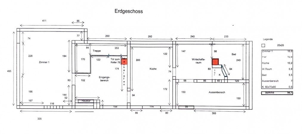 Grundriss EG Reiheneckhaus Selters